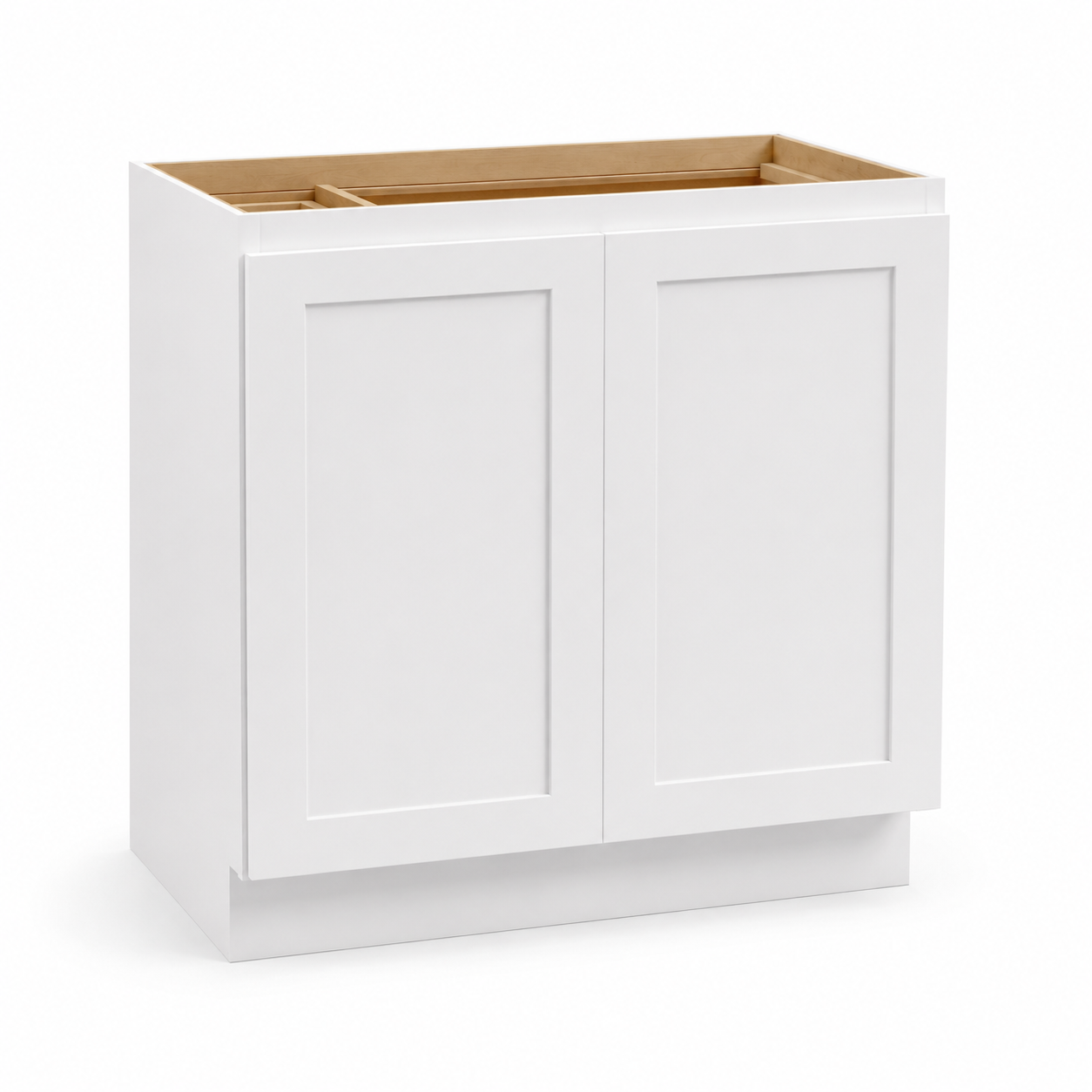White Shaker Base Cabinets by Super Cabinets