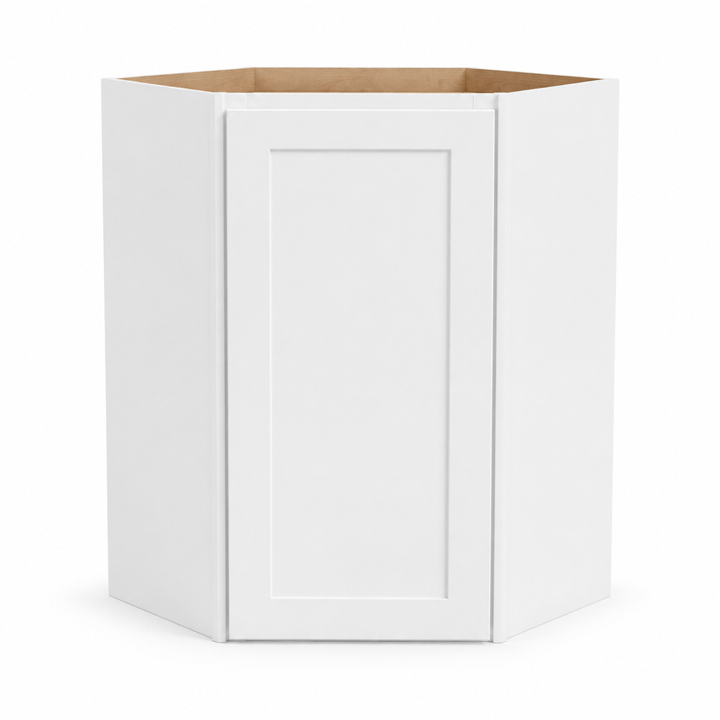White Shaker Corner Wall Cabinets by Super Cabinets