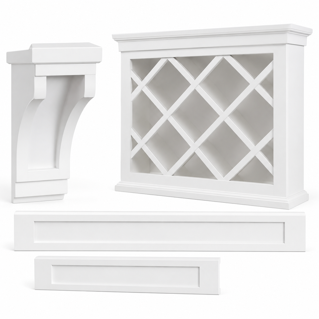 White Shaker Decorative Elements by Super Cabinets