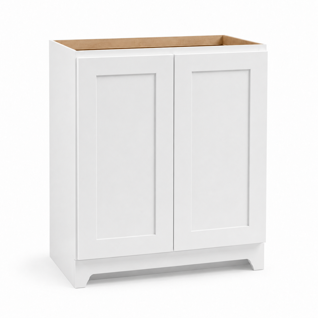 White Shaker Vanity Base Cabinets by Super Cabinets