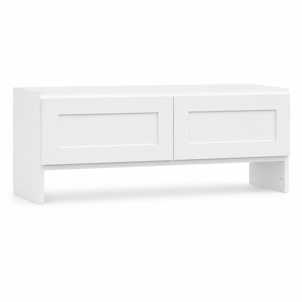 White Shaker Wall Bridge Cabinets by Super Cabinets