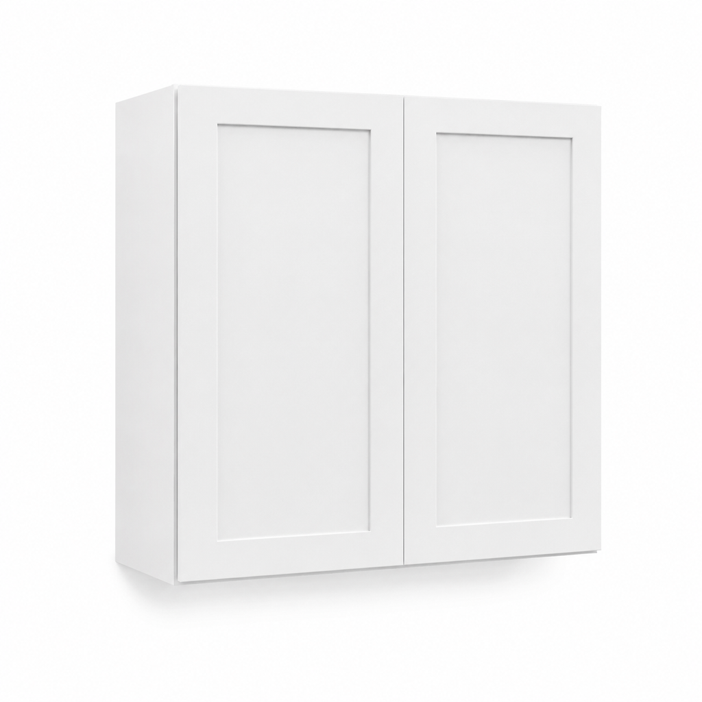 White Shaker Wall Cabinets by Super Cabinets